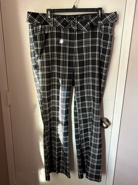 Vintage Guess Black and White Plaid Pants with Signature Logo
